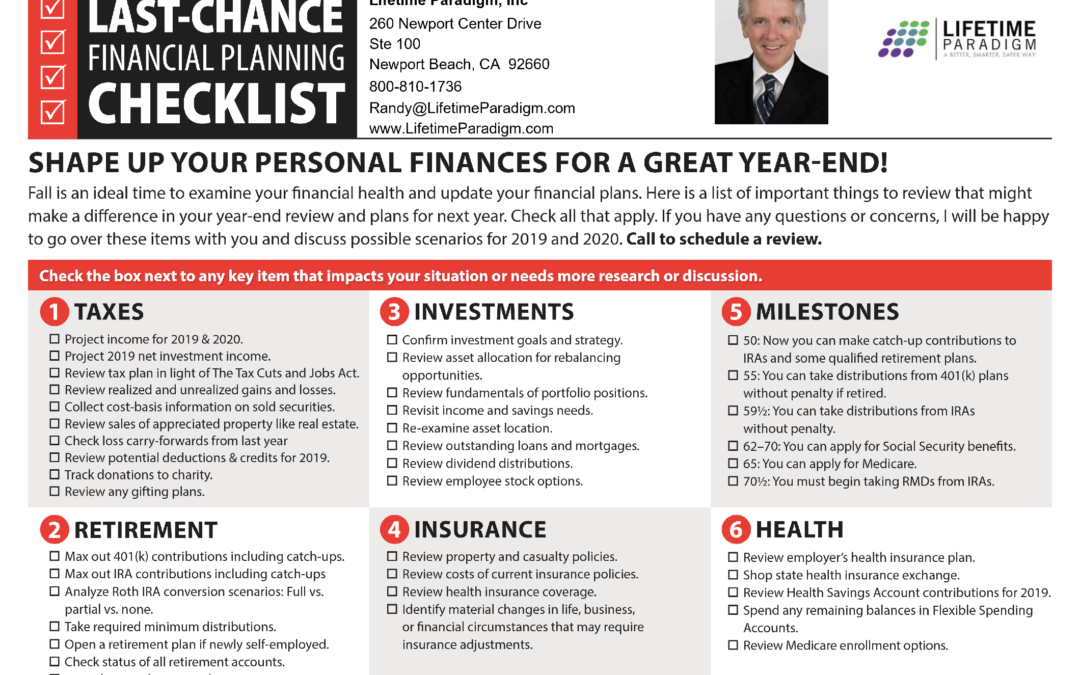 2019 Last Chance Financial Checklist