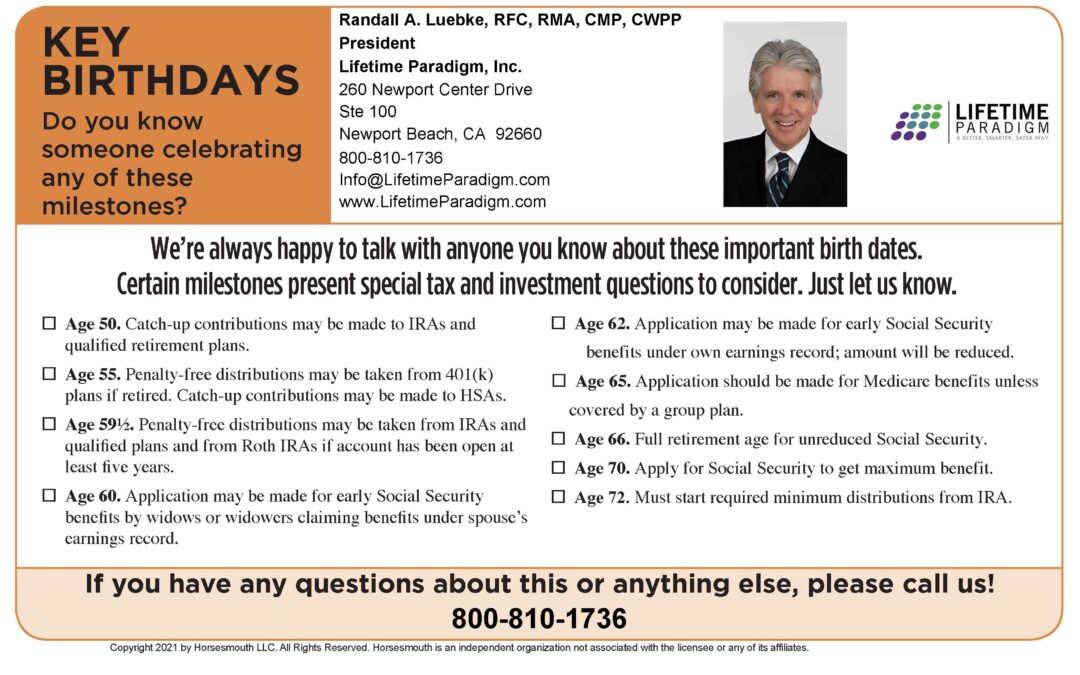 Birthday Milestones Present Special Tax and Investment Questions to Consider