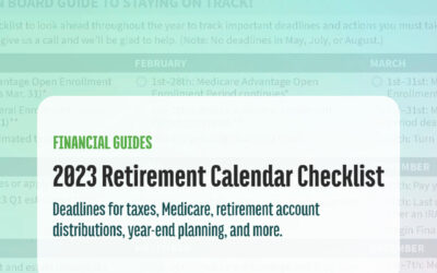 2023 Retirement Calendar Checklist