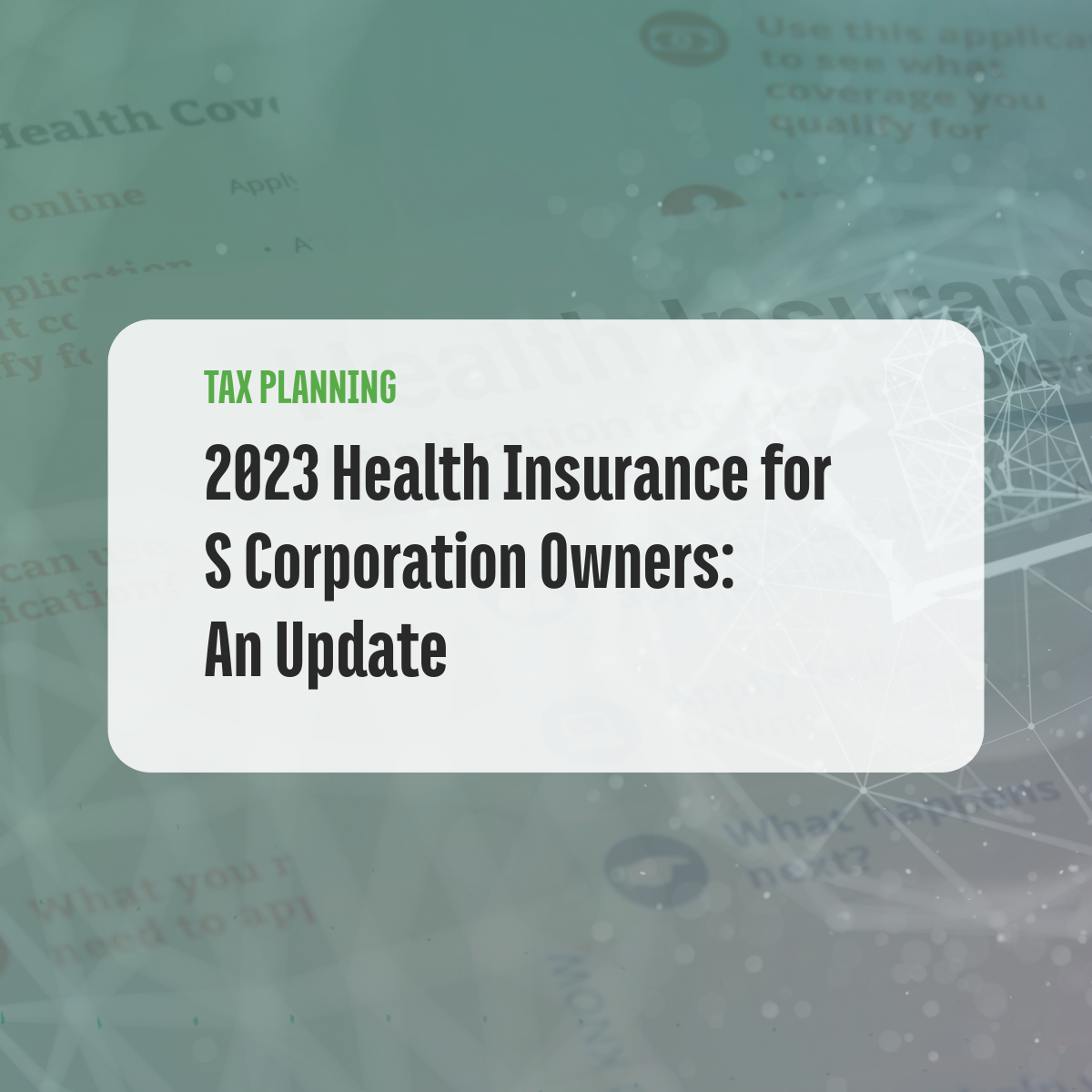 2023 Health Insurance for S Corporation Owners An Update Lifetime